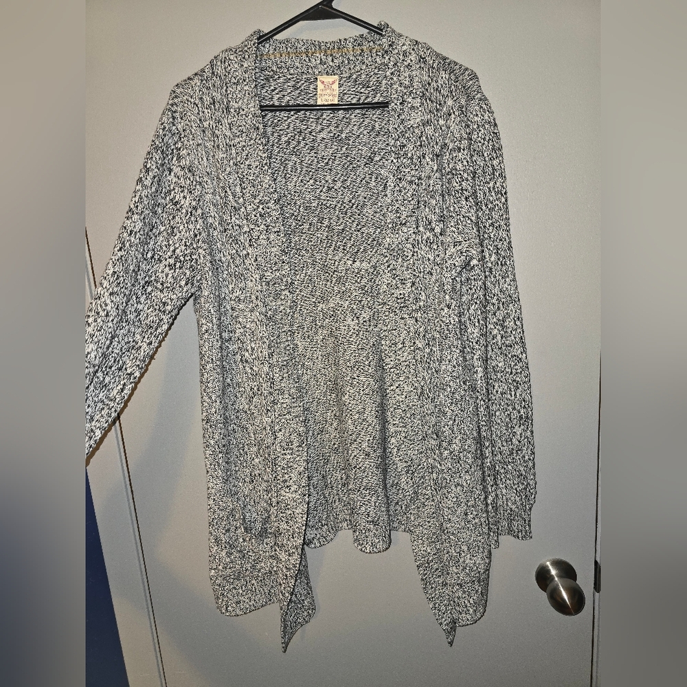 Black and White Knit Cardigan